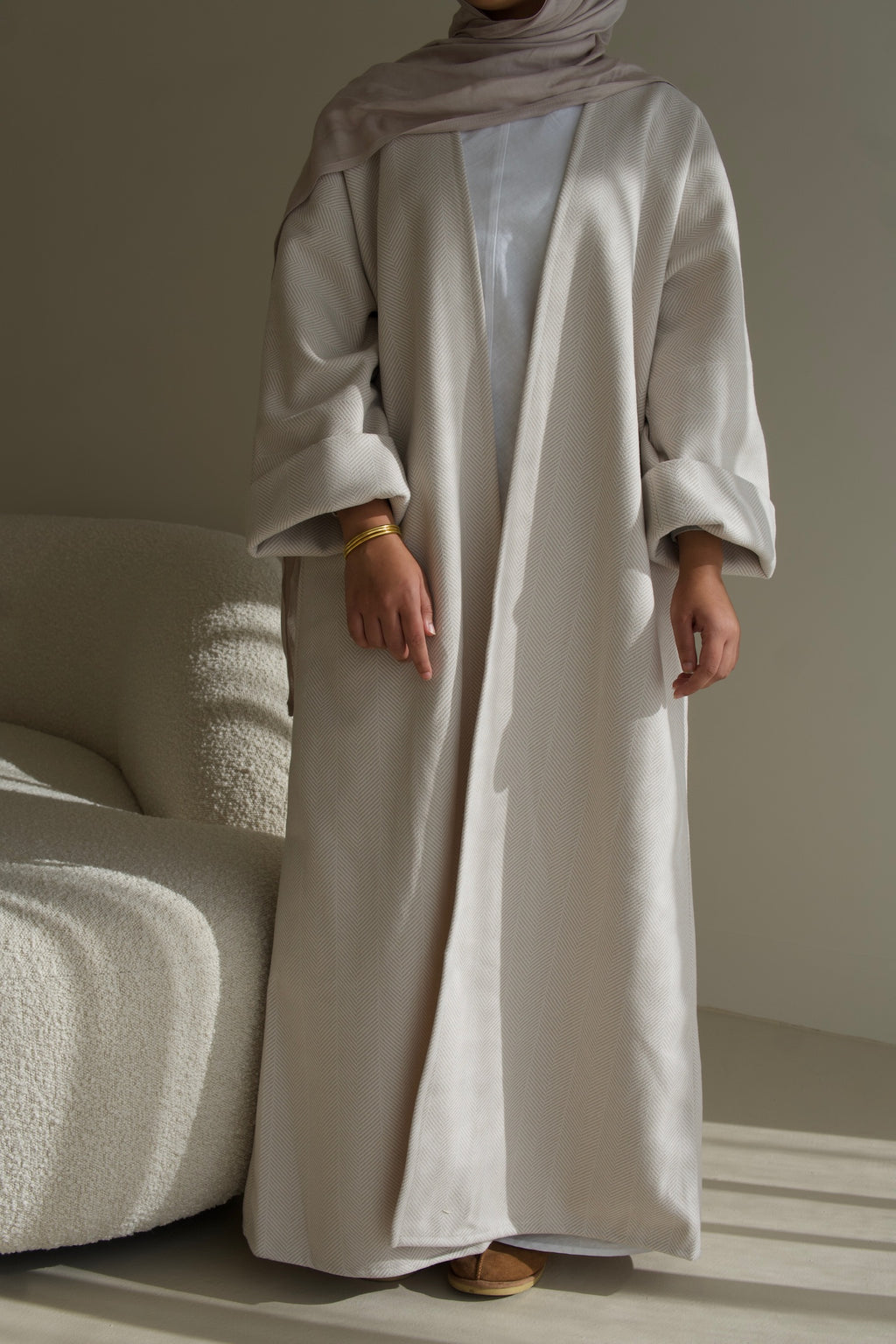 Delilah Abaya - Ecru