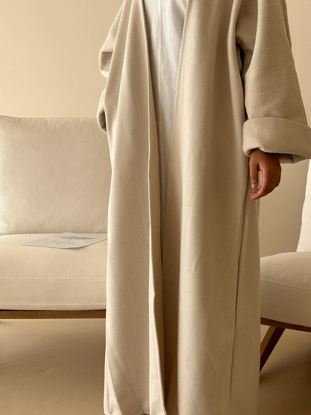 Delilah Abaya - Ecru