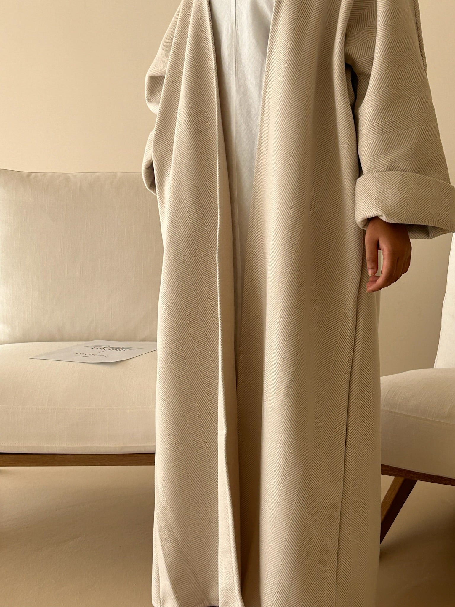 Delilah Abaya - Ecru